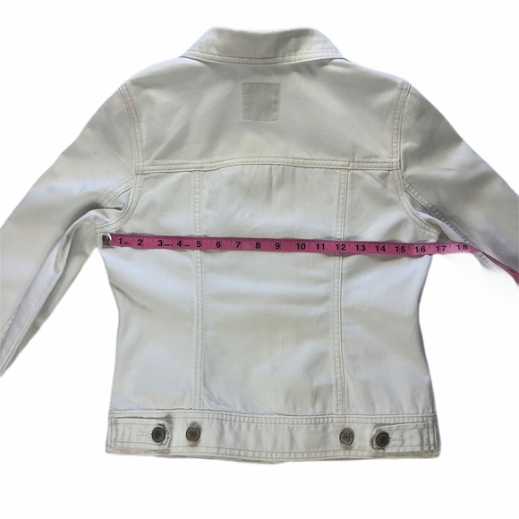 Old Navy White Denim Jean Jacket, Size Small - Picture 6 of 8